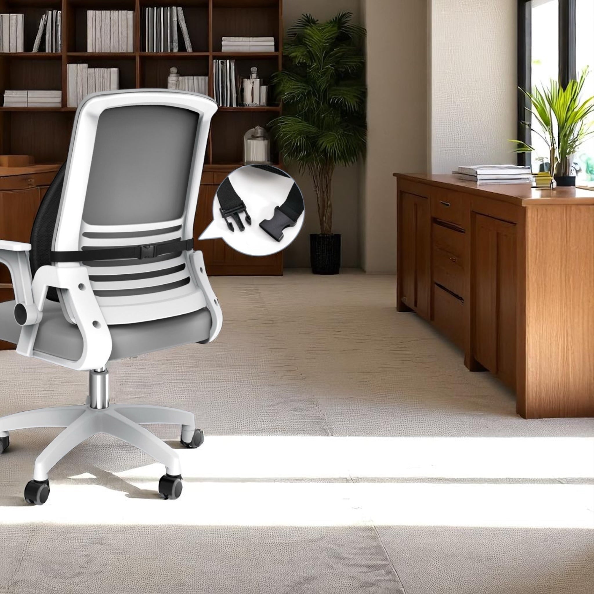 NuVibe Angel Ergonomic Cushion – Secure Adjustable Strap for Office Chair Lumbar Support