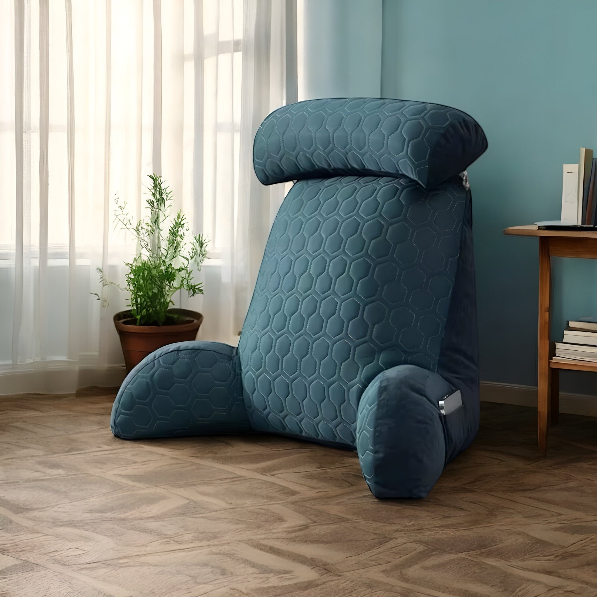 NuVibe Ergonomic Comfort Cushion in Turquoise – Orthopedic Design for Back Pain Relief and Spine Alignment