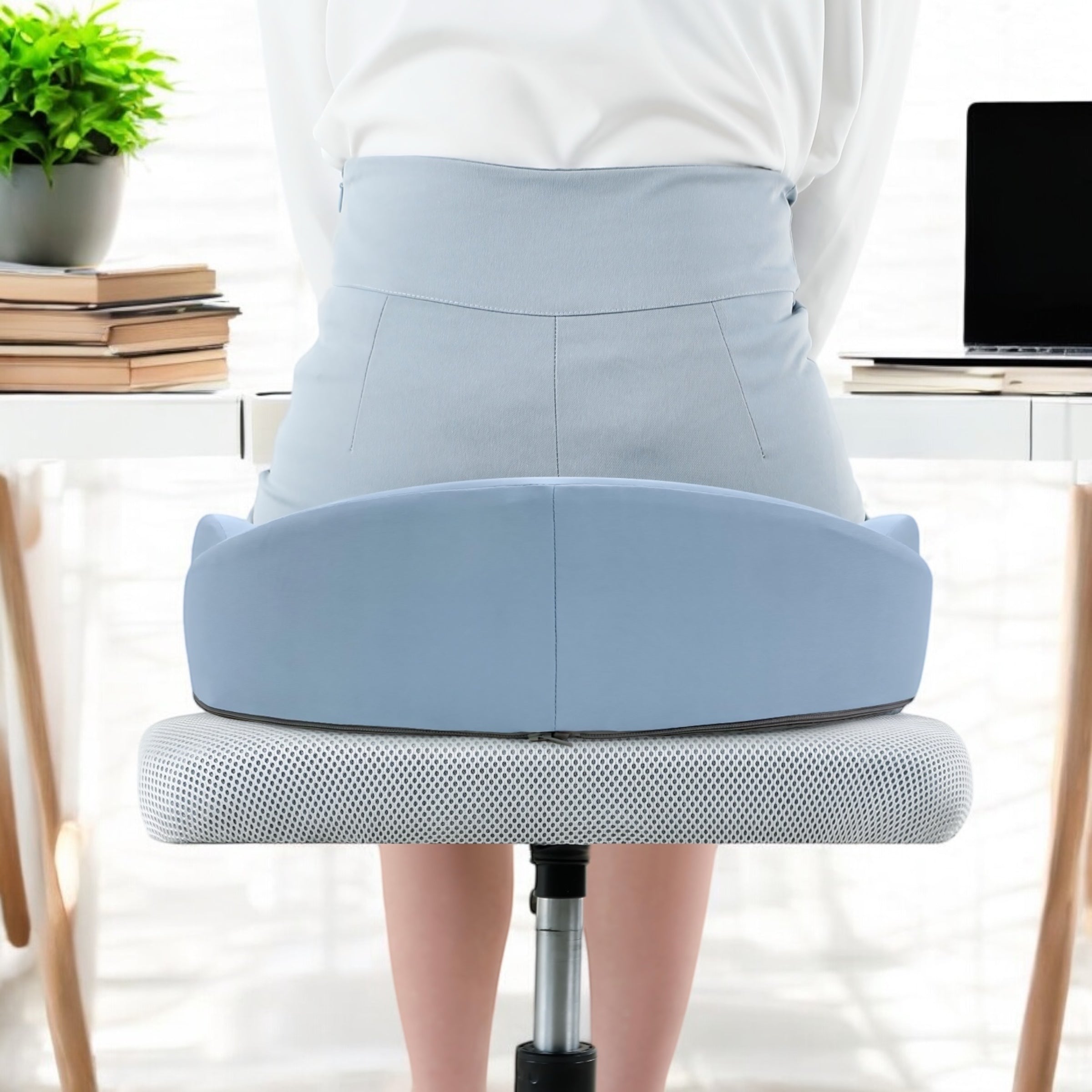 Baby Blue Seat Cushion Behind View