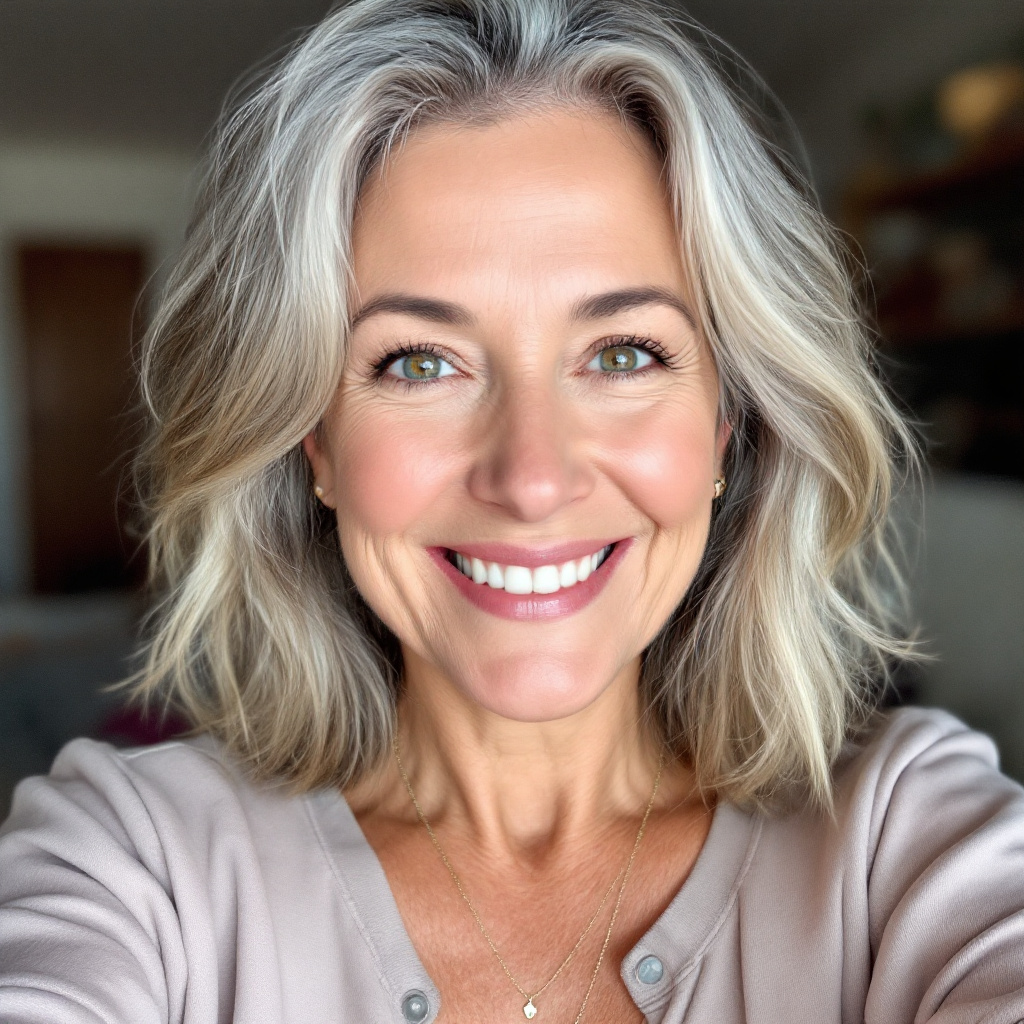 Elderly women smiling profile picture 