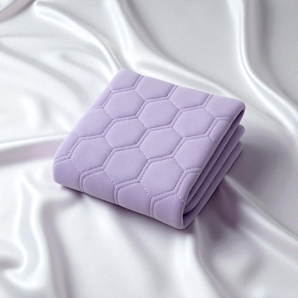 NuVibe™ Ergonomic Cushion Cover in Lavender – Smooth spandex blend with hexagon pattern stitching