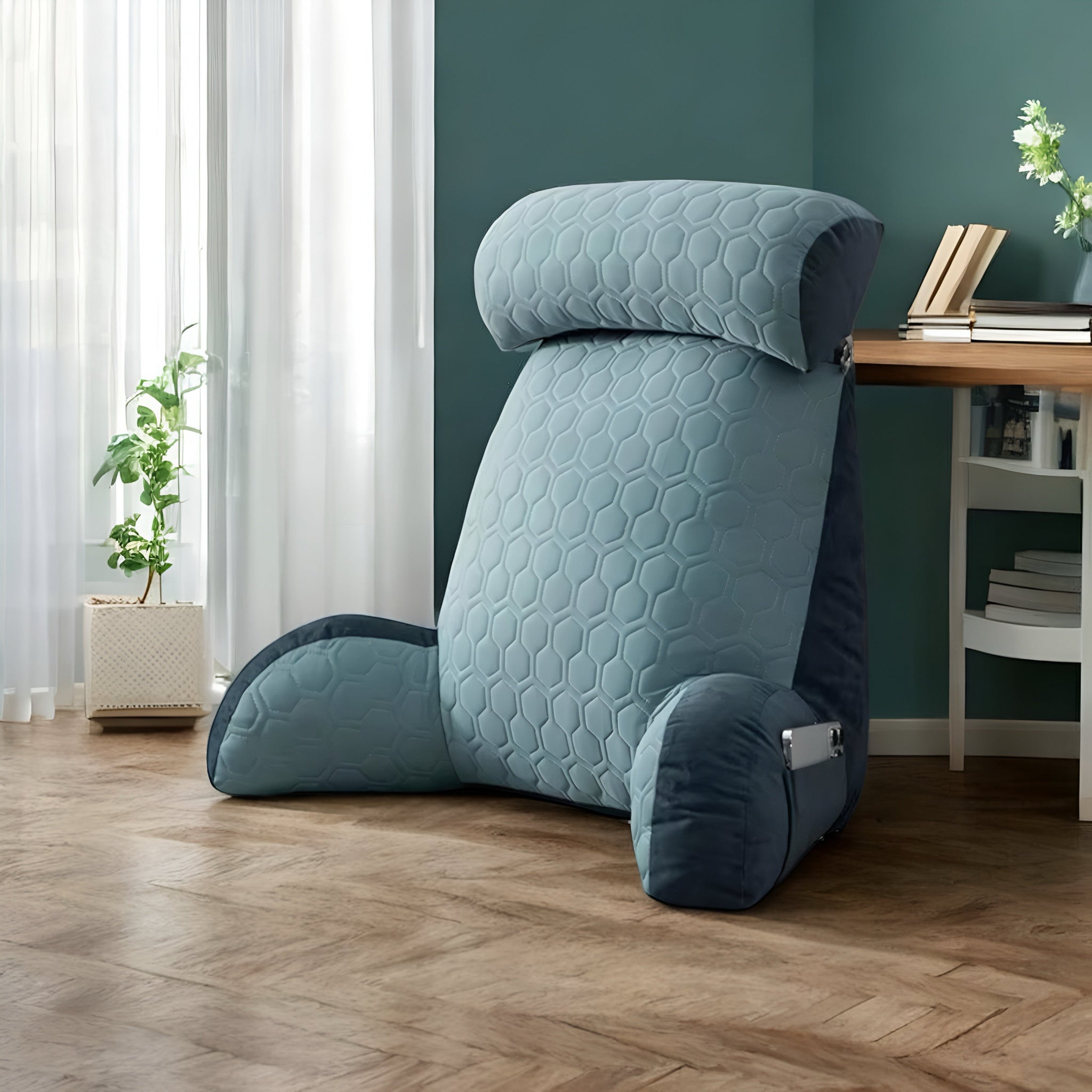 NuVibe Ergonomic Comfort Cushion in Ocean Blue – Best Cushion for Back Pain Relief While Working or Relaxing at Home 