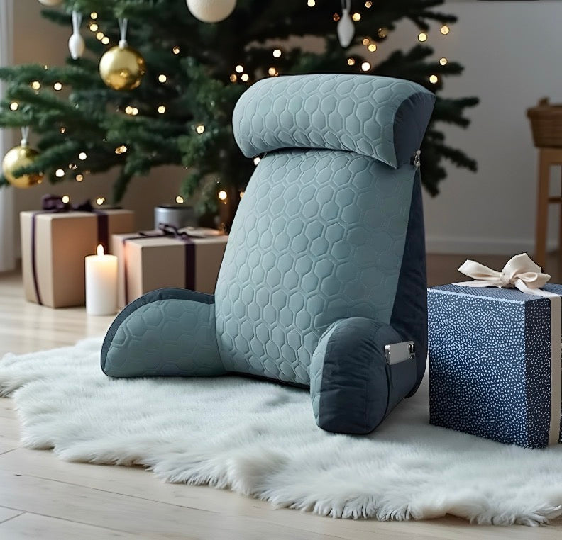 NuVibe Ergonomic Comfort Cushion in Ocean Blue – premium posture support cushion with ergonomic design, ideal for work-from-home, gaming, and everyday relaxation.